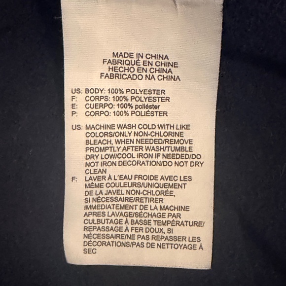 Reebok Dark Blue Zip Up Hoodie With Inner Fleece - Picture 7 of 11